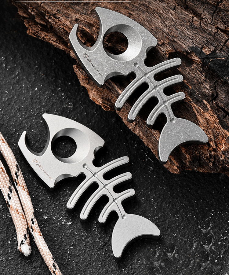 Titanium Alloy Bottle Opener Keychain Necklace Pendant Outdoor EDC Multi-Tools 07FC0E-D4 - KOEEK