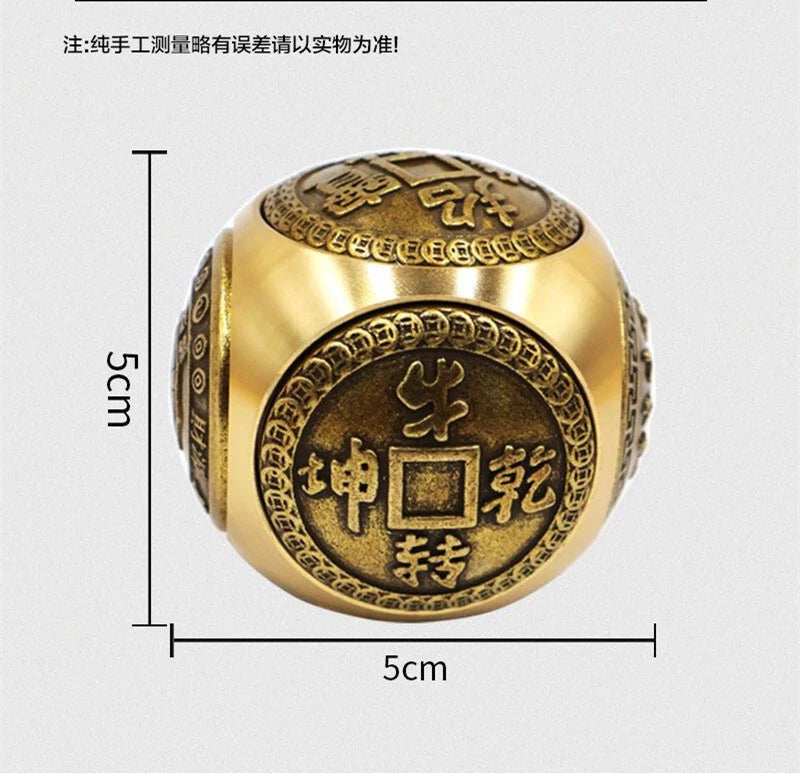 Brass Dice Large Fidget Spinner With 6 Sides Toy Gift 07FC0E-D4 - KOEEK