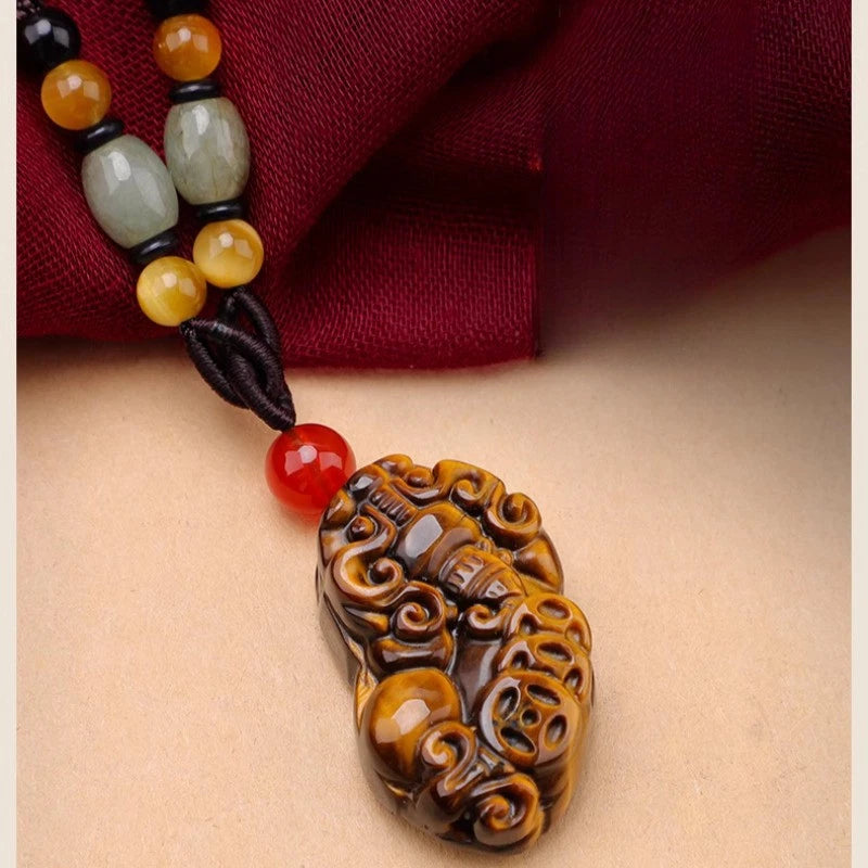 3.6cm Chinese Exquisitely Pi Xiu Necklace Pendant Sweater Chain Decoration 07FC0E-D4 - KOEEK