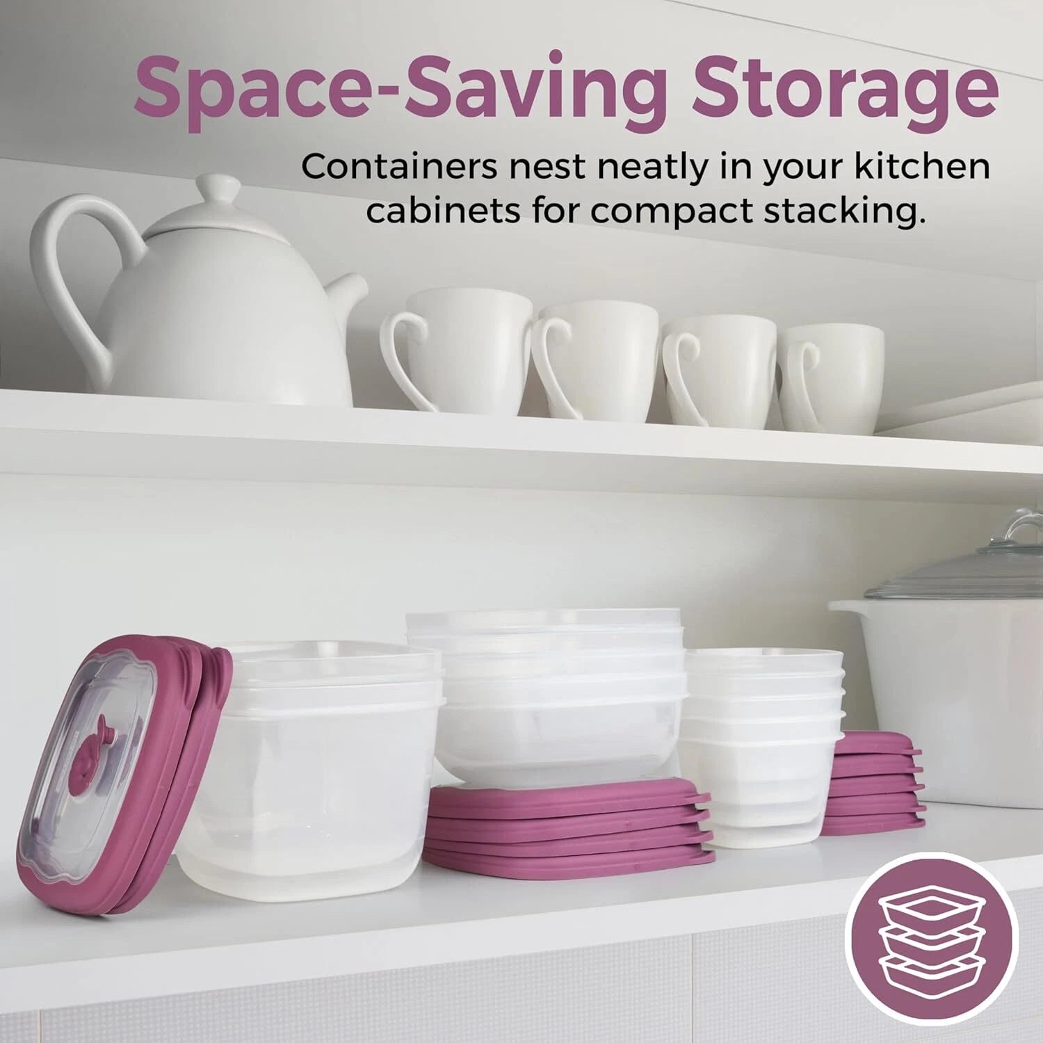 3.1 Cup Plastic Bowls Food Storage Container With Lid For Leftovers, Meal Prep 07FC0E-D4 - KOEEK