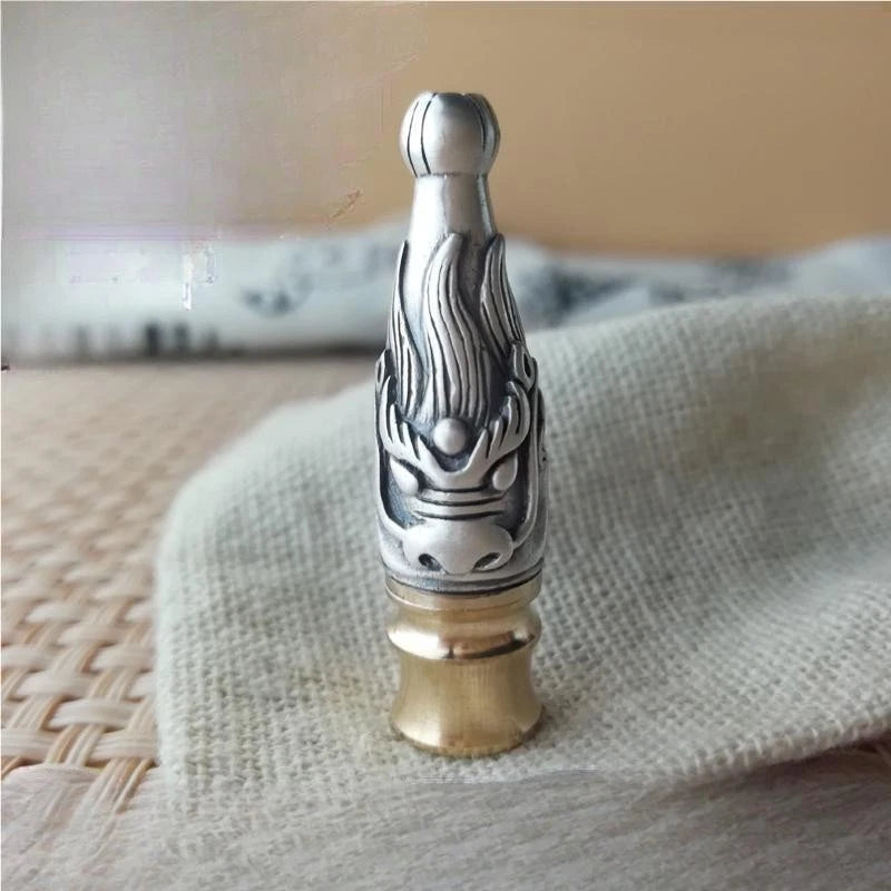 Sterling Silver Brass Men Dragon Cigarette Holder with Removable Reusable Filter 07FC0E-D4 - KOEEK