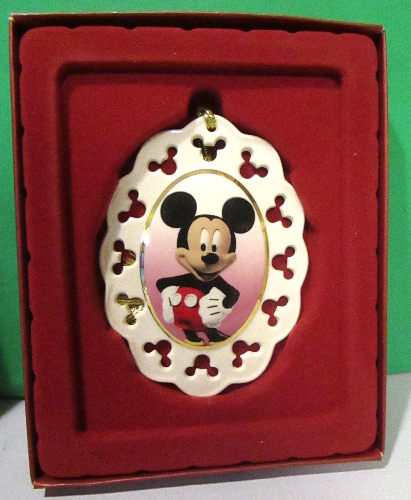 LENOX  Disney MICKEY & MINNIE MOUSE CAMEO - Flat Style ORNAMENTS -- ES LENOX - KOEEK