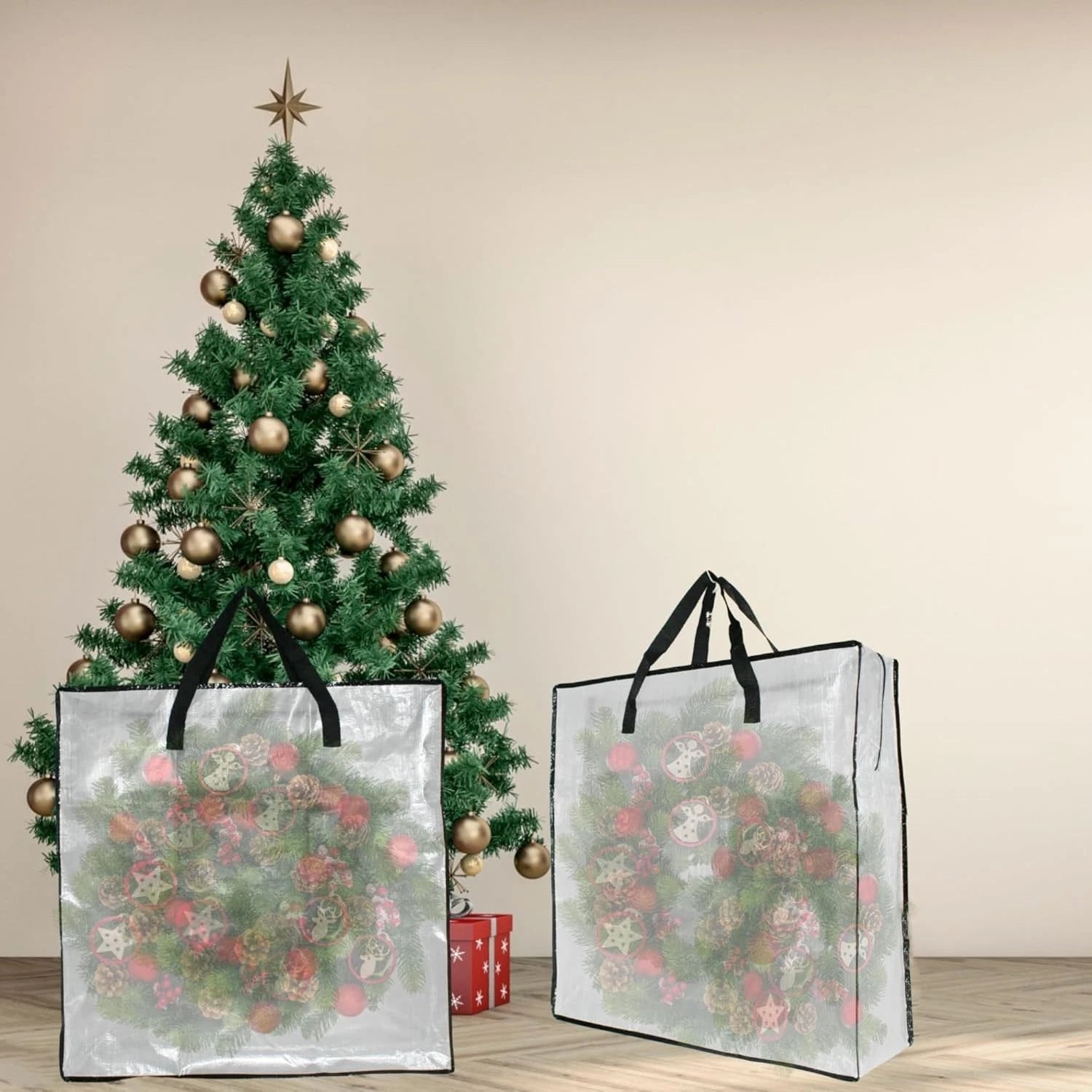 6 Pack Clear Storage Bags with Zipper and Handles, Blanket Bags For Storage 07FC0E-D4 - KOEEK