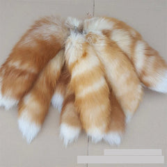 1PC Real Large Crystal Fox Tail Fur Keychain Tassel Bag Tag Charm Bag Pendant 07FC0E-D4 - KOEEK