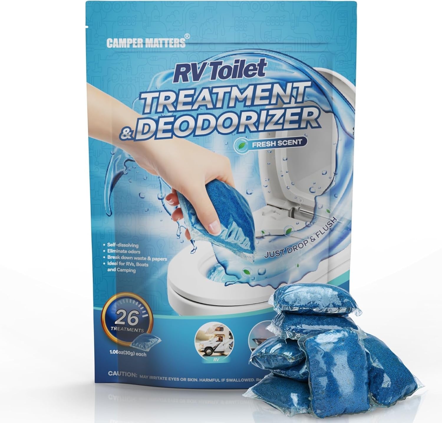 new 26 Packs RV Toilet Treatments, Holding Tank 1.06 Ounce (Pack of 26) 07FC0E-D4 - KOEEK