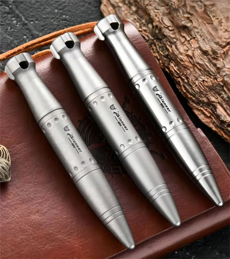 Titanium Ballpoint Pen EDC Portable Keychain Pocket Signature Writing Pen Gift 07FC0E-D4 - KOEEK