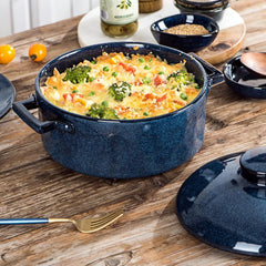 Casserole (with lid) - Ceramic lasagna dish (2-quart deep round baking dish) 07FC0E-D4 - KOEEK