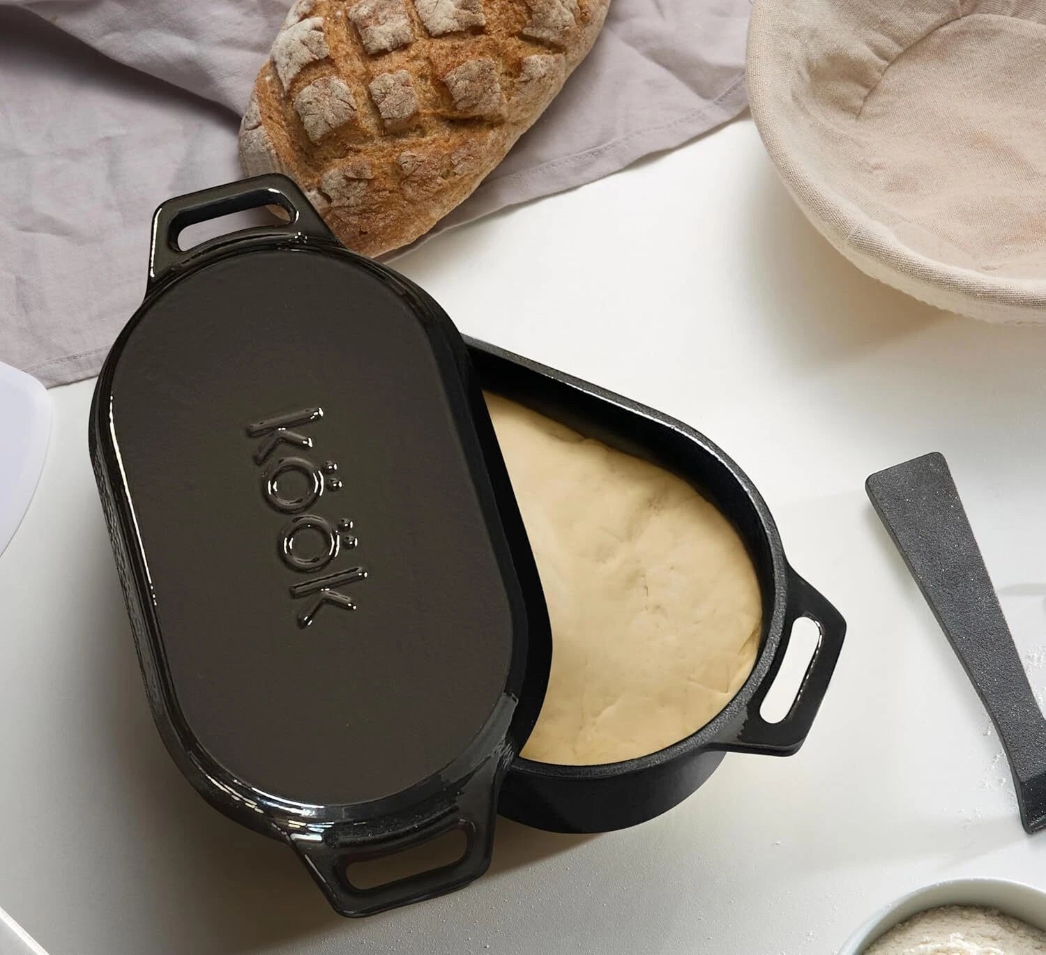 Dutch Oven for Sourdough Bread Baking with Lid, Double Handle 07FC0E-D4 - KOEEK