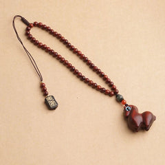 Zitan Wood Car Hanging Pendant Rearview Mirror Decoration Creative Gift 07FC0E-D4 - KOEEK