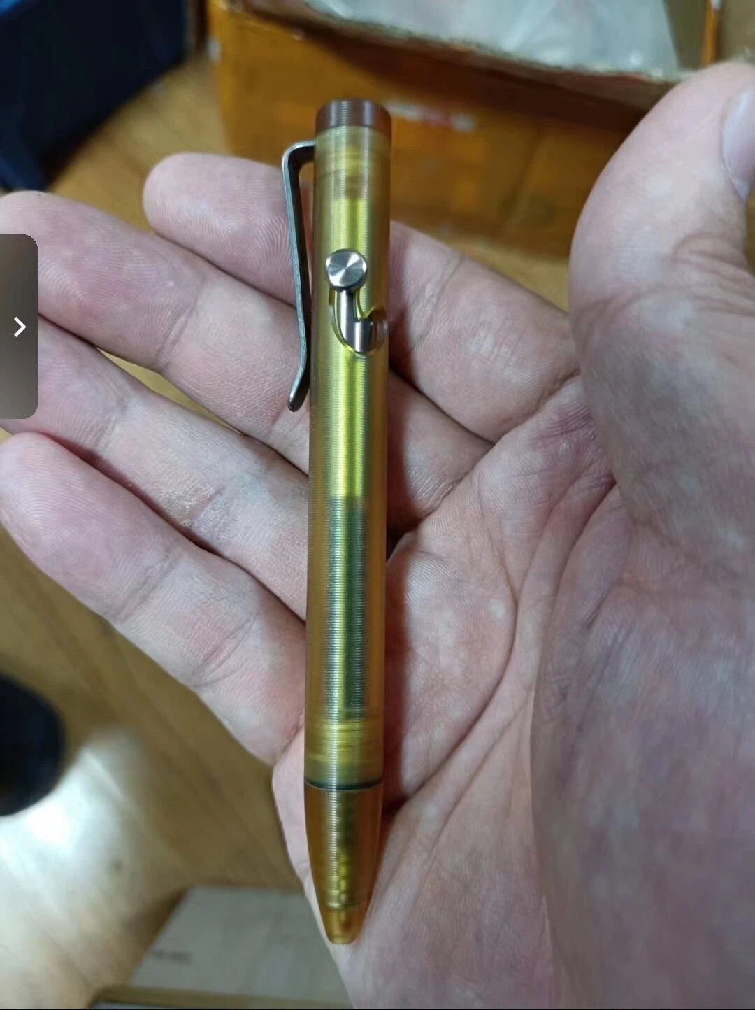 1 Piece ULTEM Made Bolt Pen with Titanium Pocket Clip Wring Pen Short Version 07FC0E-D4 - KOEEK