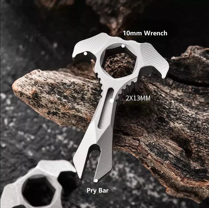 Titanium Alloy Pry Bar Crowbar Wrench Can Opener EDC Outdoor Portable Multi Tool 07FC0E-D4 - KOEEK