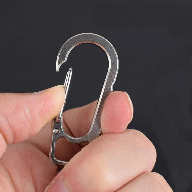 EDC Titanium Alloy Keychain Carabiner Simple Fast Hanging Bucklewith25mmRing 07FC0E-D4 - KOEEK