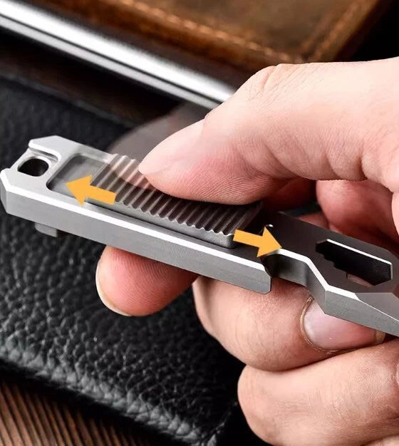 Titanium Multi Tools Pry Bar Crowbar Fidget Clicker Card Toy Stress Relief EDC 07FC0E-D4 - KOEEK