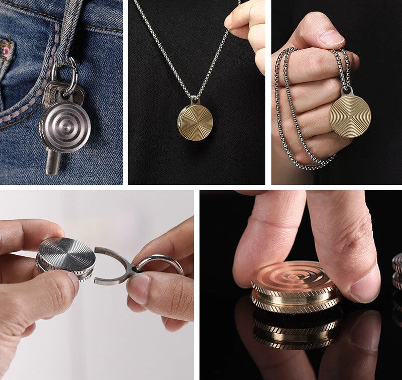 Spinning Top Finger Spinner Hand Fidget EDC Toy Keychain Necklace Pendant Gifts 07FC0E-D4 - KOEEK