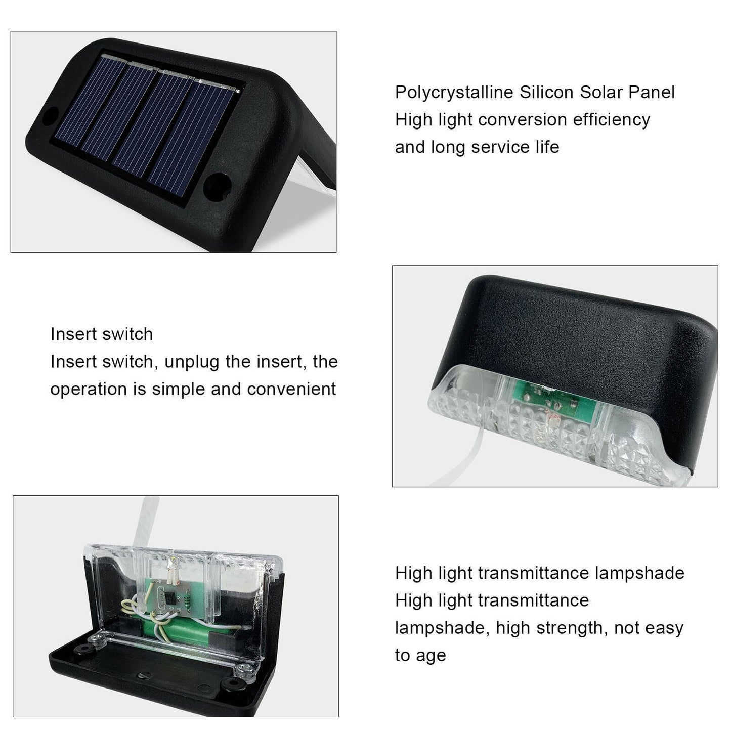 new 4PCS Deck Solar Light Waterproof Solar Lights with Intelligent Light Sensor lamp koeek - KOEEK