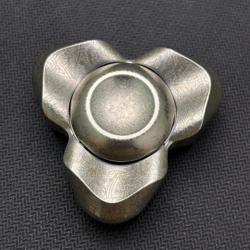 Retro Silver EDC Fidget Spinner Stainless Steel Hand Spinner Relieve Stress Toy 07FC0E-D4 - KOEEK