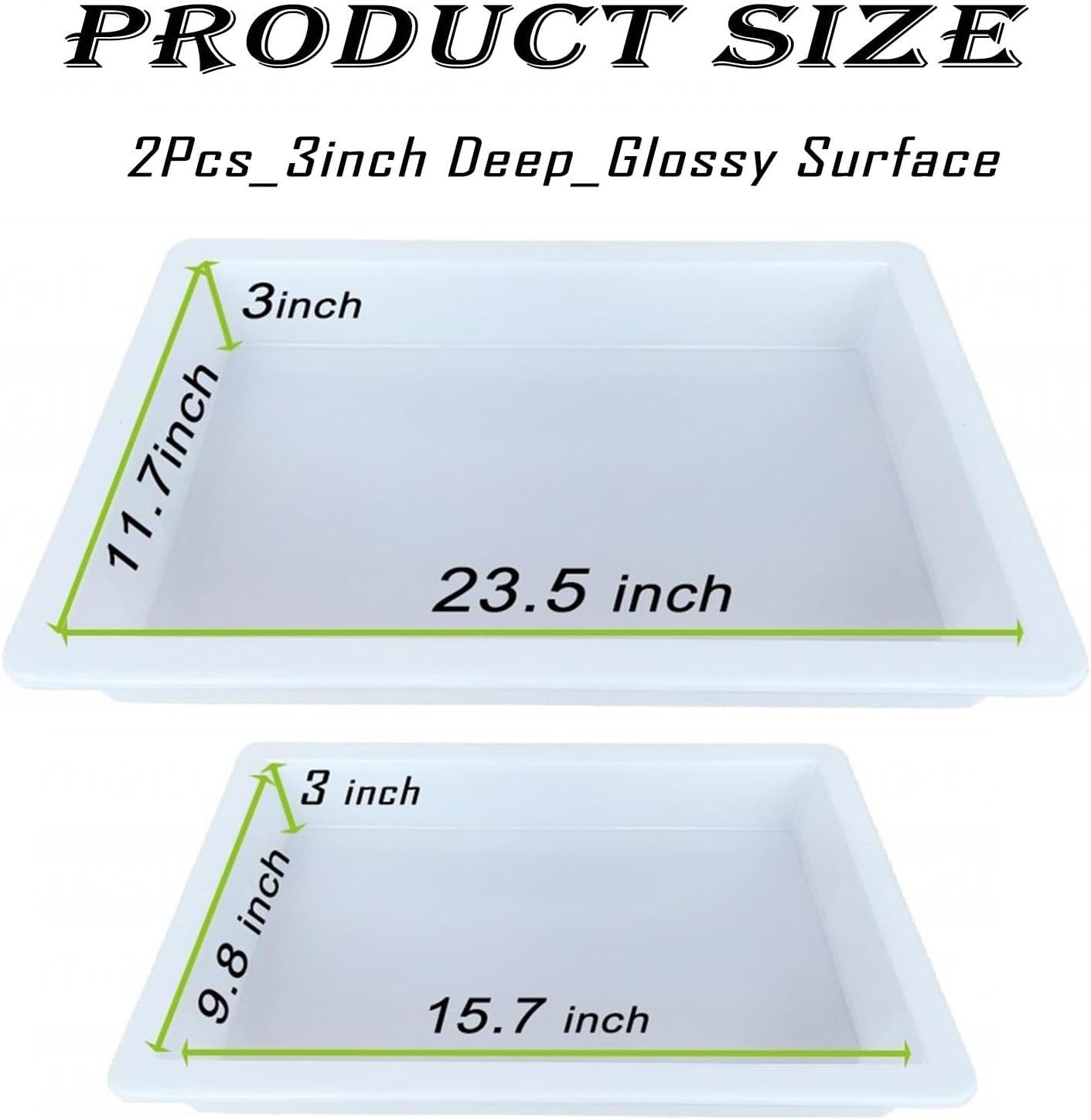 new Large Epoxy Table 23.5" * 11.7" and 15.7" * 9.8", white 07FC0E-D4 - KOEEK