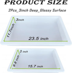 new Large Epoxy Table 23.5" * 11.7" and 15.7" * 9.8", white 07FC0E-D4 - KOEEK