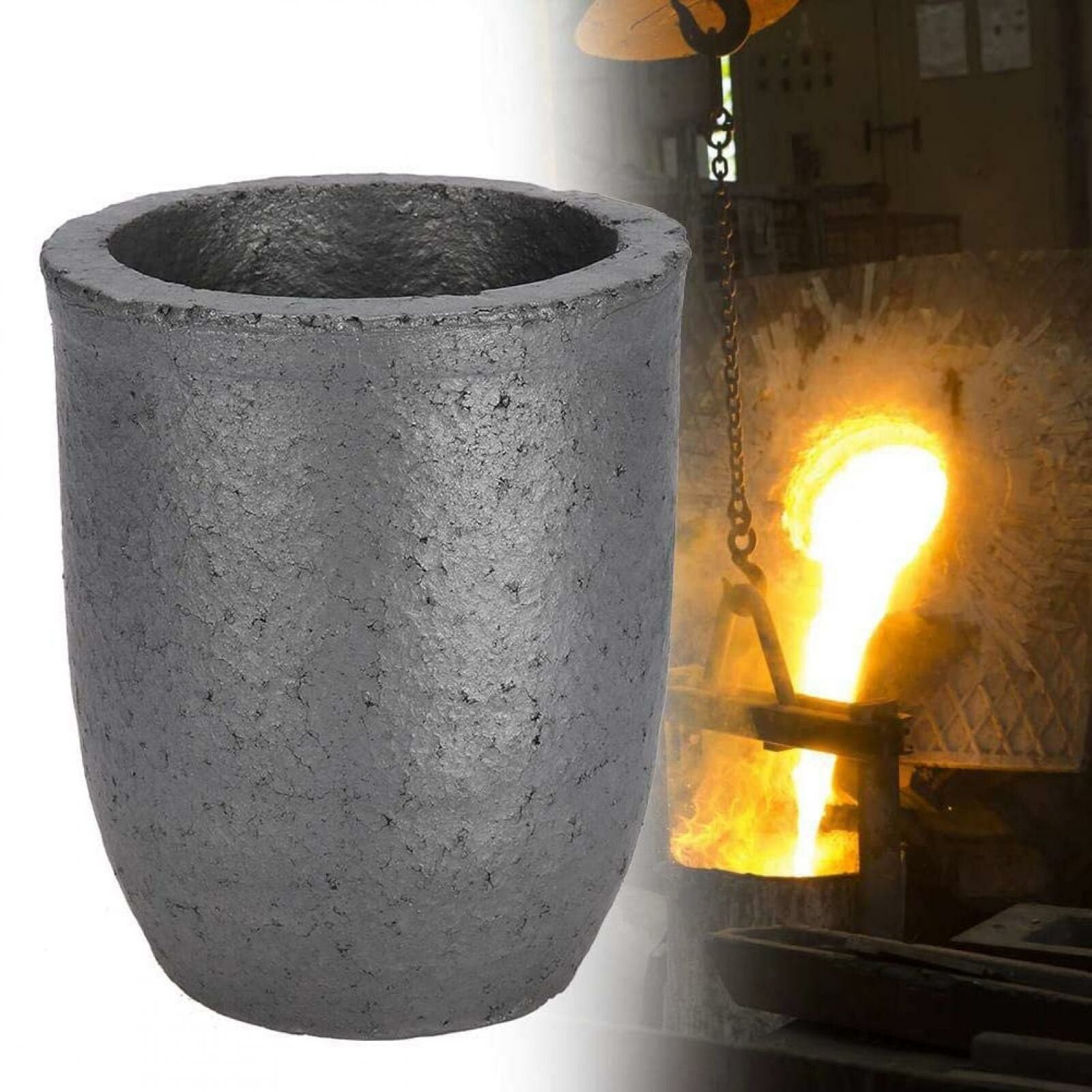 new 6KG Cup Graphite Foundry Crucible Melting  Furnace Gold Silver Refining Tool koeek - KOEEK