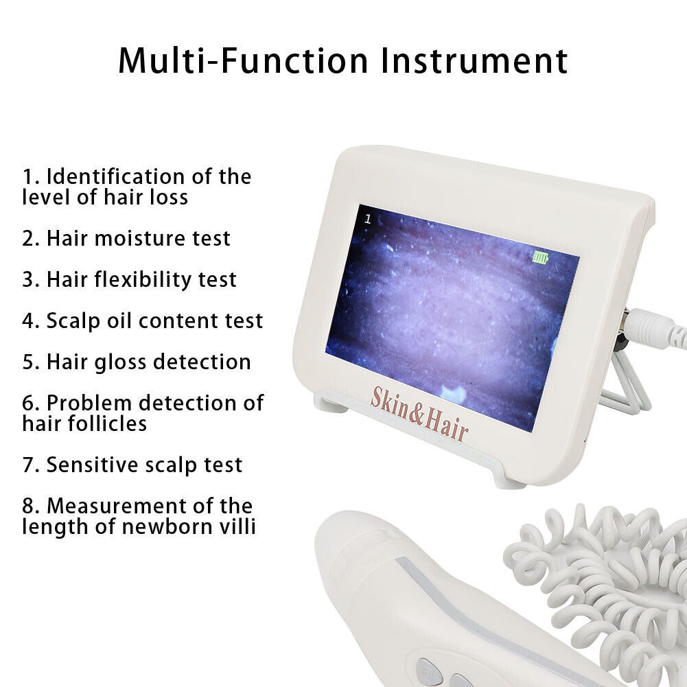 new 7inch Charging Scalp Hair Follicle Hair Detector Analyser MachineV(EU Plug ) HGF koeek - KOEEK