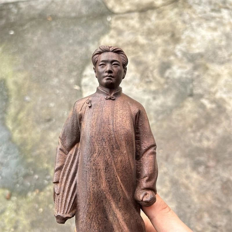 20cm Agarwood HandCarved Great Leader Politician Mao Zedong Home Decoration 07FC0E-D4 - KOEEK