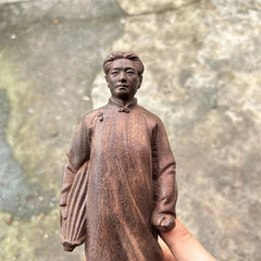 20cm Agarwood HandCarved Great Leader Politician Mao Zedong Home Decoration 07FC0E-D4 - KOEEK
