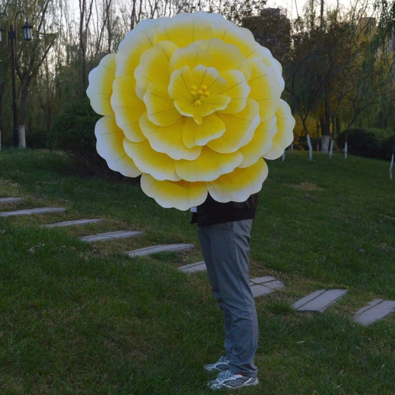 3D Flower Design Silk Peony Floral Parasol Bamboo Cosplay Umbrellas Party Show 07FC0E-D4 - KOEEK