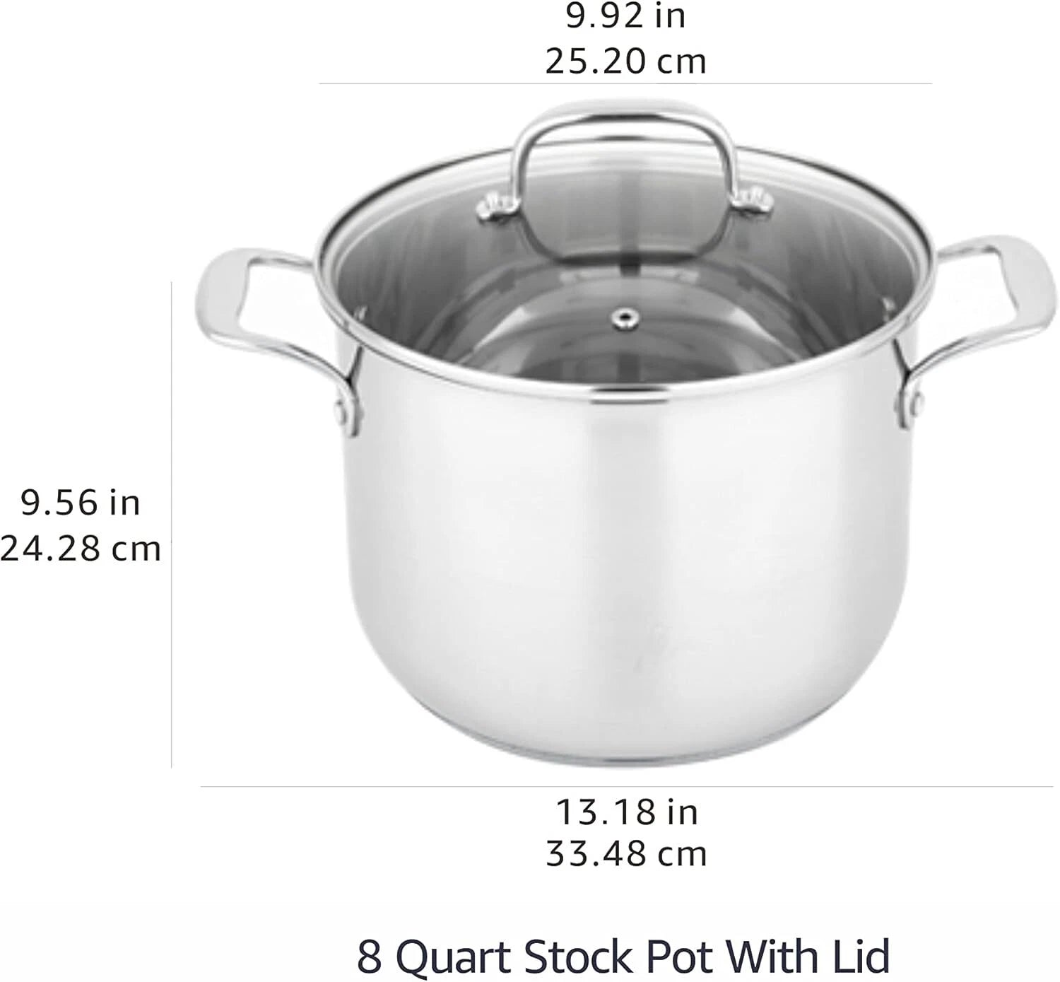 - 8-Quart Stainless Steel Stock Pot with Lid, Silver 07FC0E-D4 - KOEEK