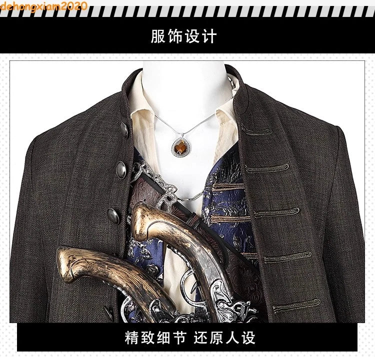 Jack Sparrow Cosplay Costume Pirates of the Caribbean Adult Outfits Halloween 07FC0E-D4 - KOEEK