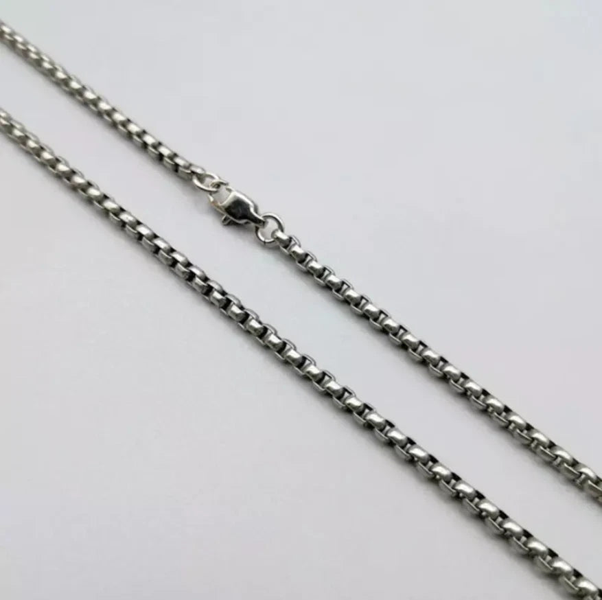 18" Pure Titanium Box Chain Necklace 3mm Men Unisex NO Allergic Skin Care Health 07FC0E-D4 - KOEEK
