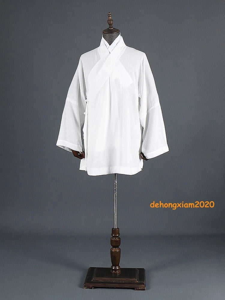 Chinese Style Taoist Costume Diagonal Collar Robe Cotton Linen Kung Fu Outfit 07FC0E-D4 - KOEEK