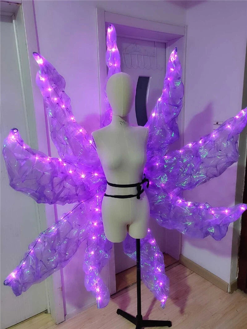 LOL KDA Prestige Fox Ahri Nine Tails Girl 4 Colors LED Light Cosplay Outfit Prop 07FC0E-D4 - KOEEK
