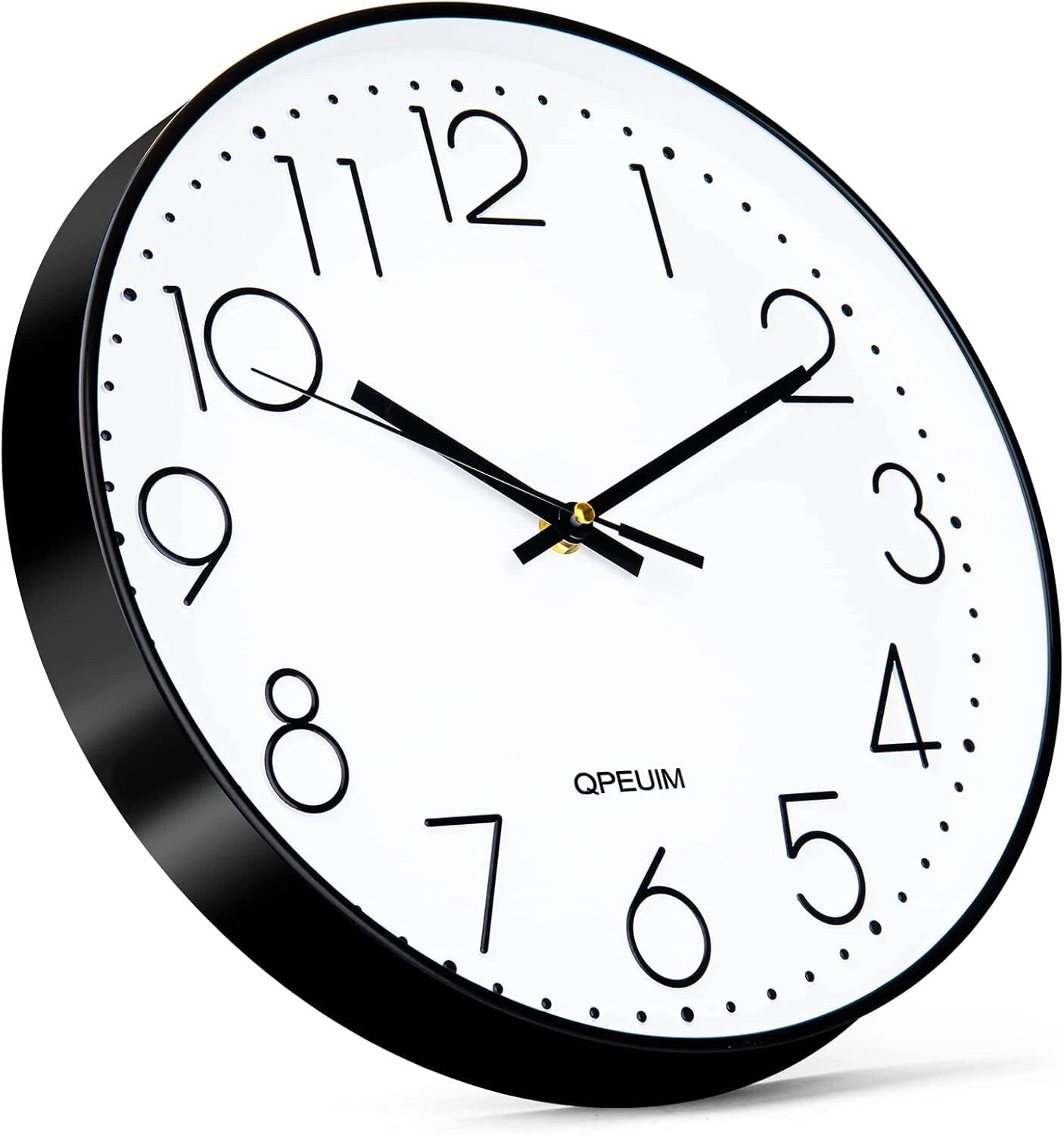 Wall Clock 12 Inch Wall Clocks Non-Ticking Battery Operated with Stereoscopic 07FC0E-D4 - KOEEK