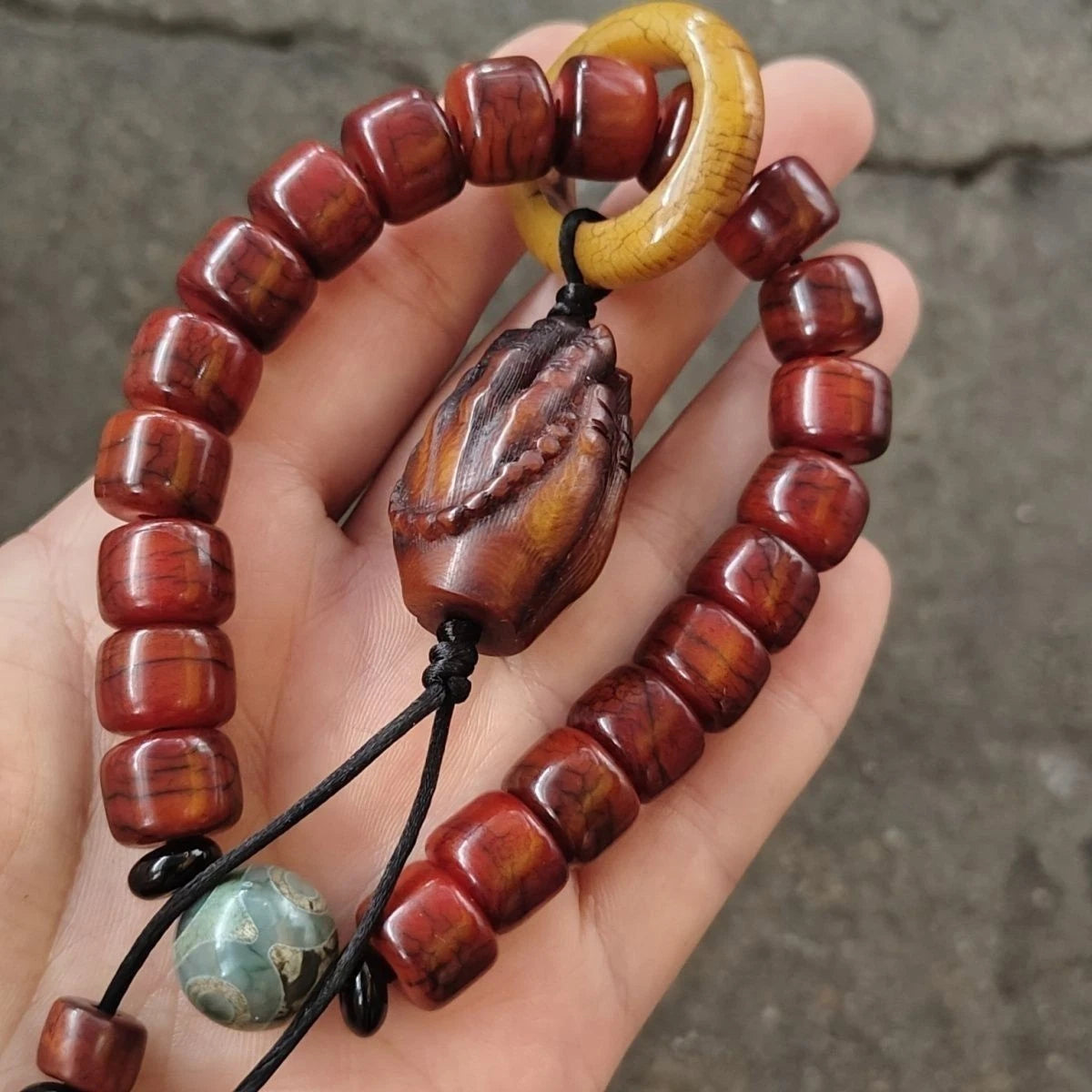 Tibetan Beads Bracelet Men Buddhist Trendy Handmade Jewelry 07FC0E-D4 - KOEEK