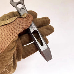 EDC Titanium Crowbar Pry Bar keychain Pendant Botter Opener Hexagonal Wrench Hot 07FC0E-D4 - KOEEK