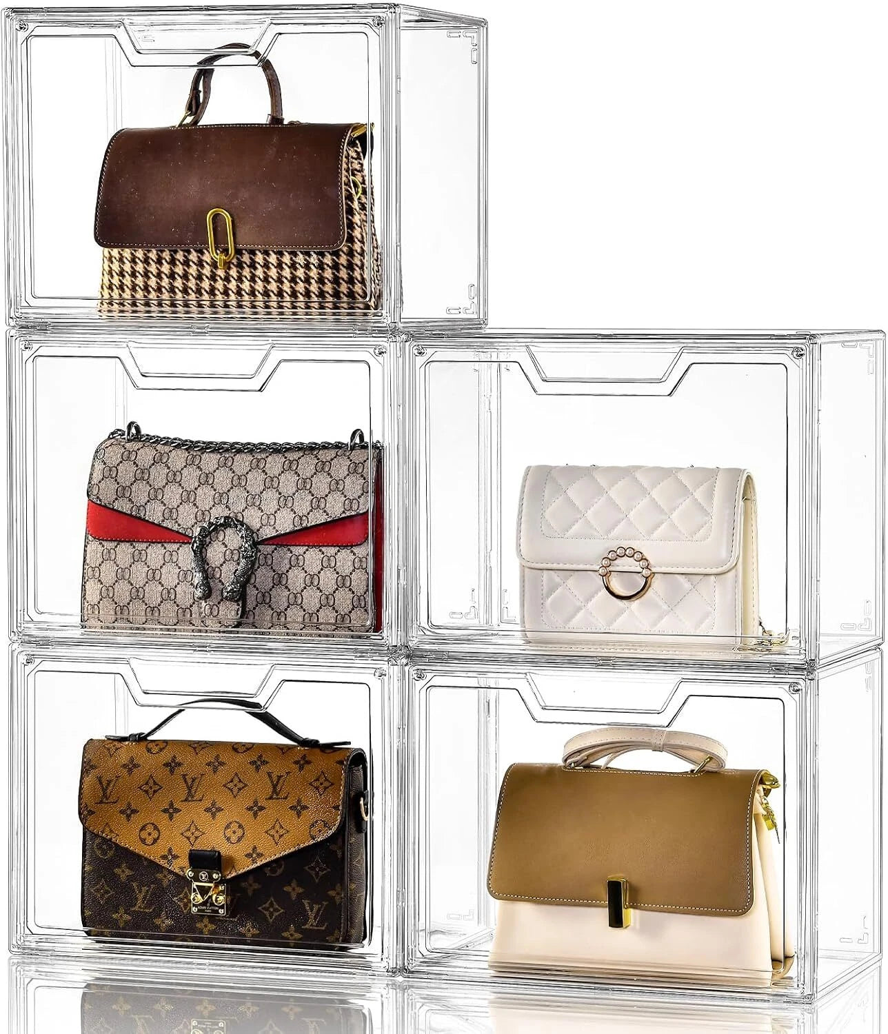 Closet Purse Organizer, Display Box for Handbag Storage, (5-Pack) 07FC0E-D4 - KOEEK
