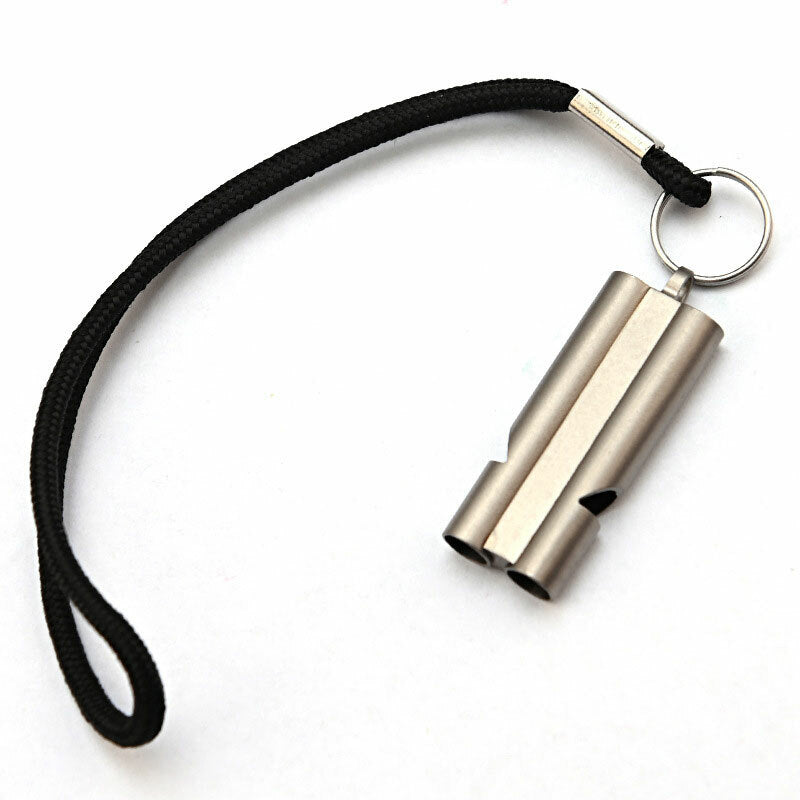 Titanium Keychain Whistle Lanyard Pocket Outdoor Life-saving Camping Tool EDC 07FC0E-D4 - KOEEK