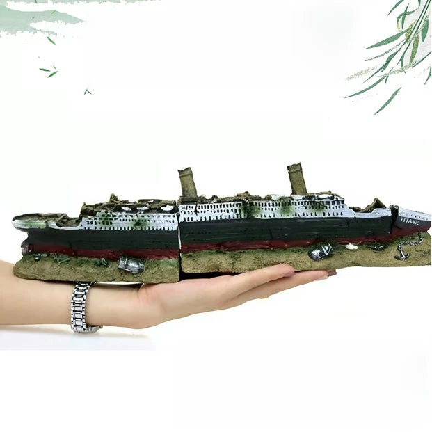 Titanic Sinking ShipAquariumDecor PirateAircraft Carrier Wreck Fish TankOrnament 07FC0E-D4 - KOEEK