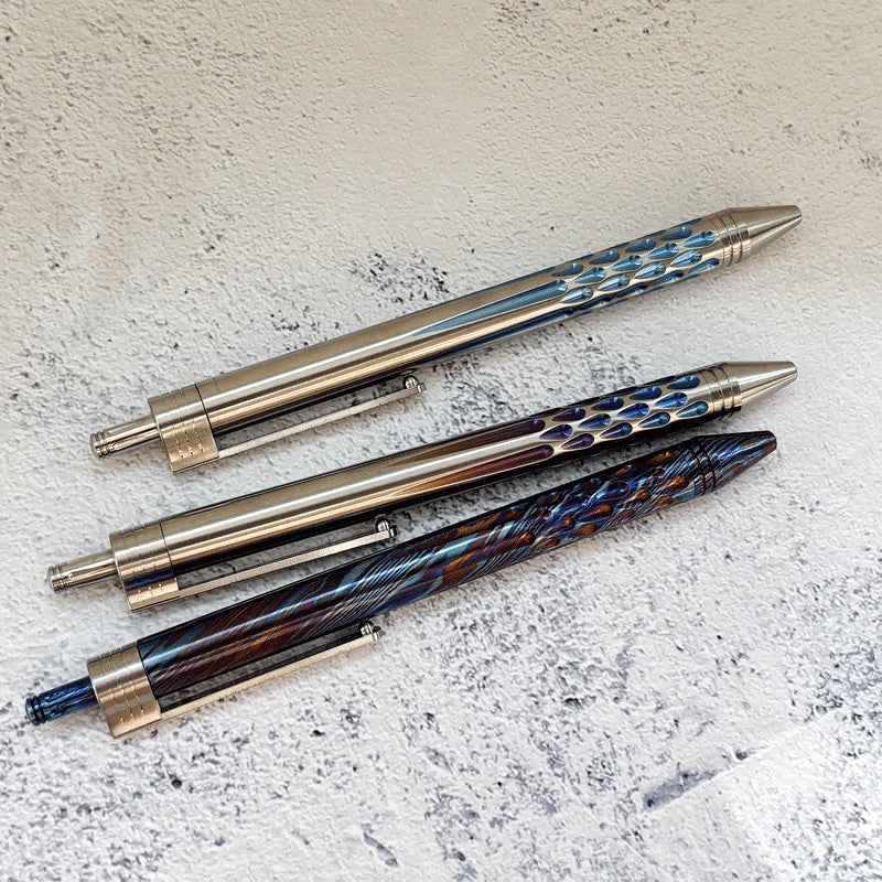 Titanium Pocket BallPoint Pen Signature Writing Pen Business Office EDC Pen 07FC0E-D4 - KOEEK