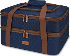 Quilted Insulated Double Casserole Carrying Case - Potluck Gatherings 07FC0E-D4 - KOEEK