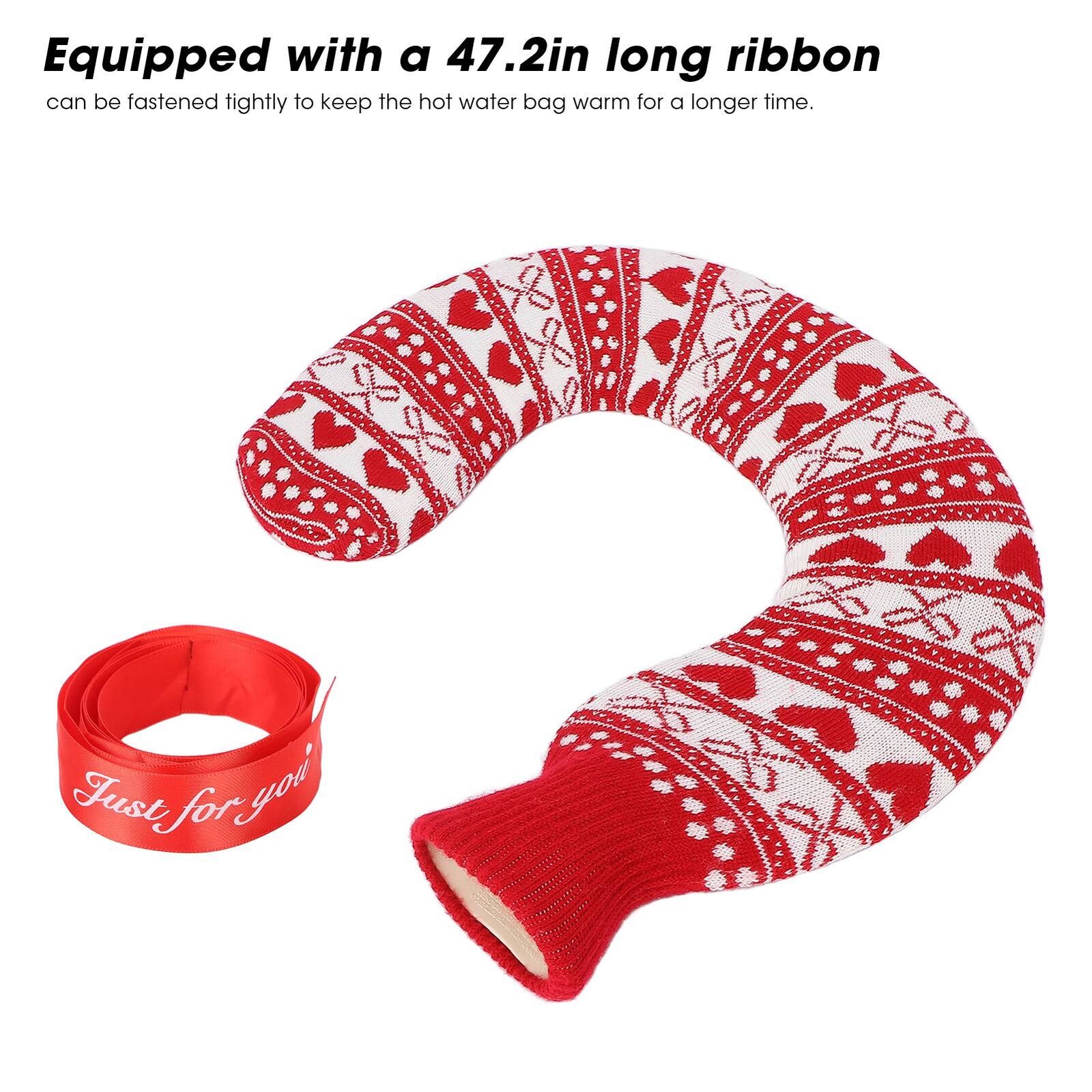 new 1L U Shaped Hot Water Bag Neck Shoulder Knitted Cover For Winter(Type 2 ) HGF koeek - KOEEK