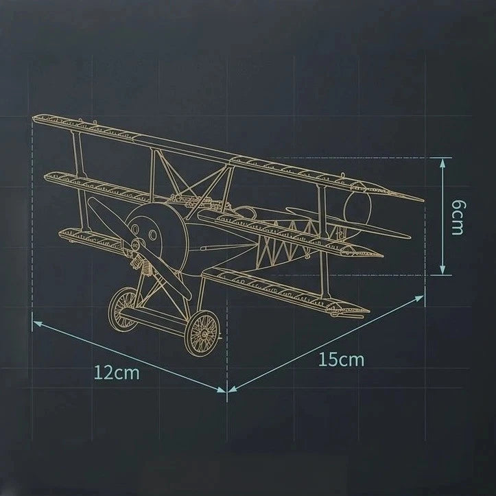 1:48 Copper WWI Fokker Dr.I Triplane Fighter DIY Assembly Aircraft Model 07FC0E-D4 - KOEEK