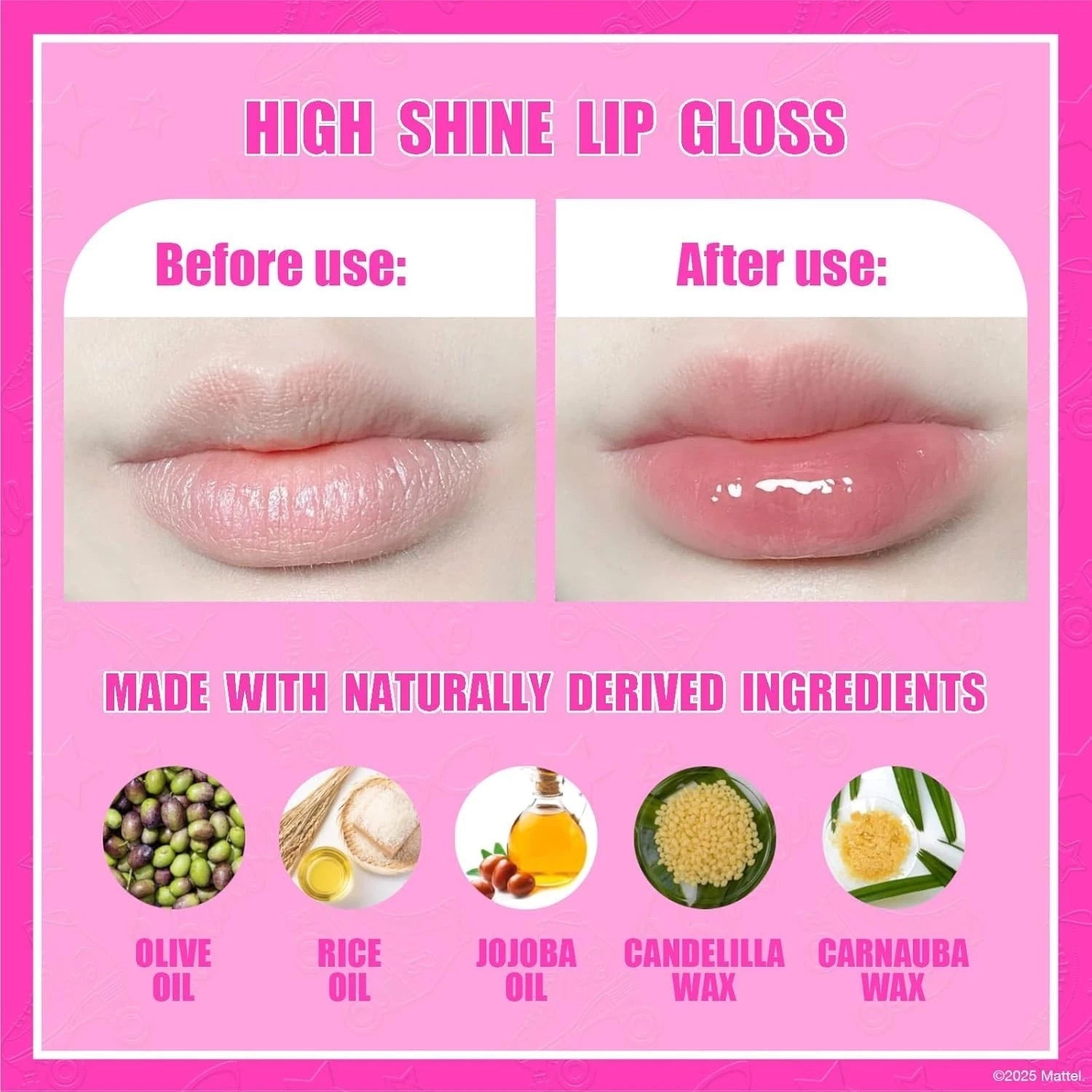 Barbie 7-Piece Lip Gloss Set for Girls Kids Makeup Gift Party Favor Toy BARBIE - KOEEK