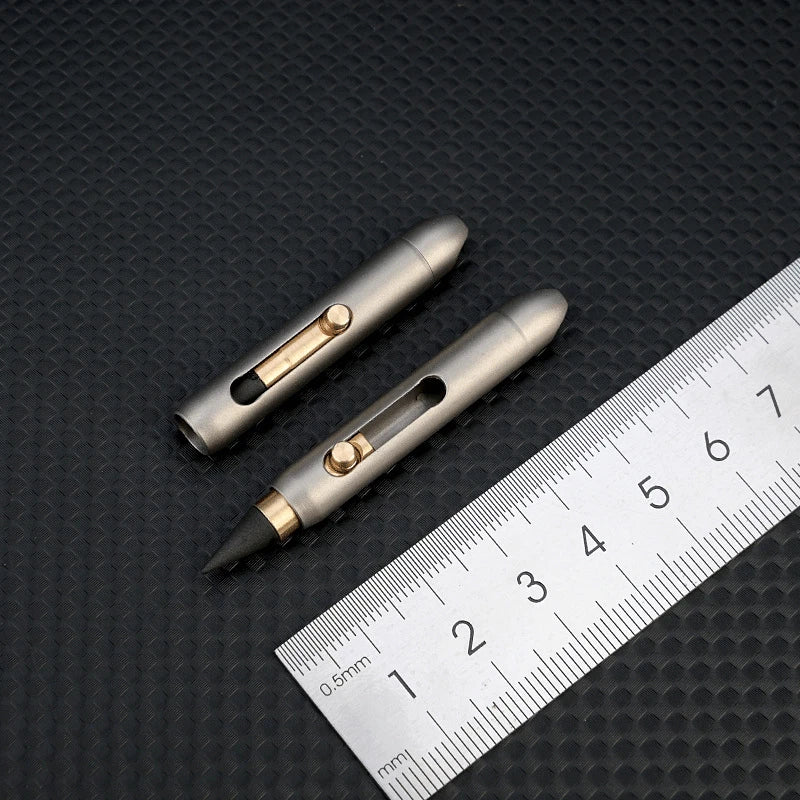 EDC Mini Titanium Alloy Mechanical Pencil Writing Portable Outdoor keychain Tool 07FC0E-D4 - KOEEK