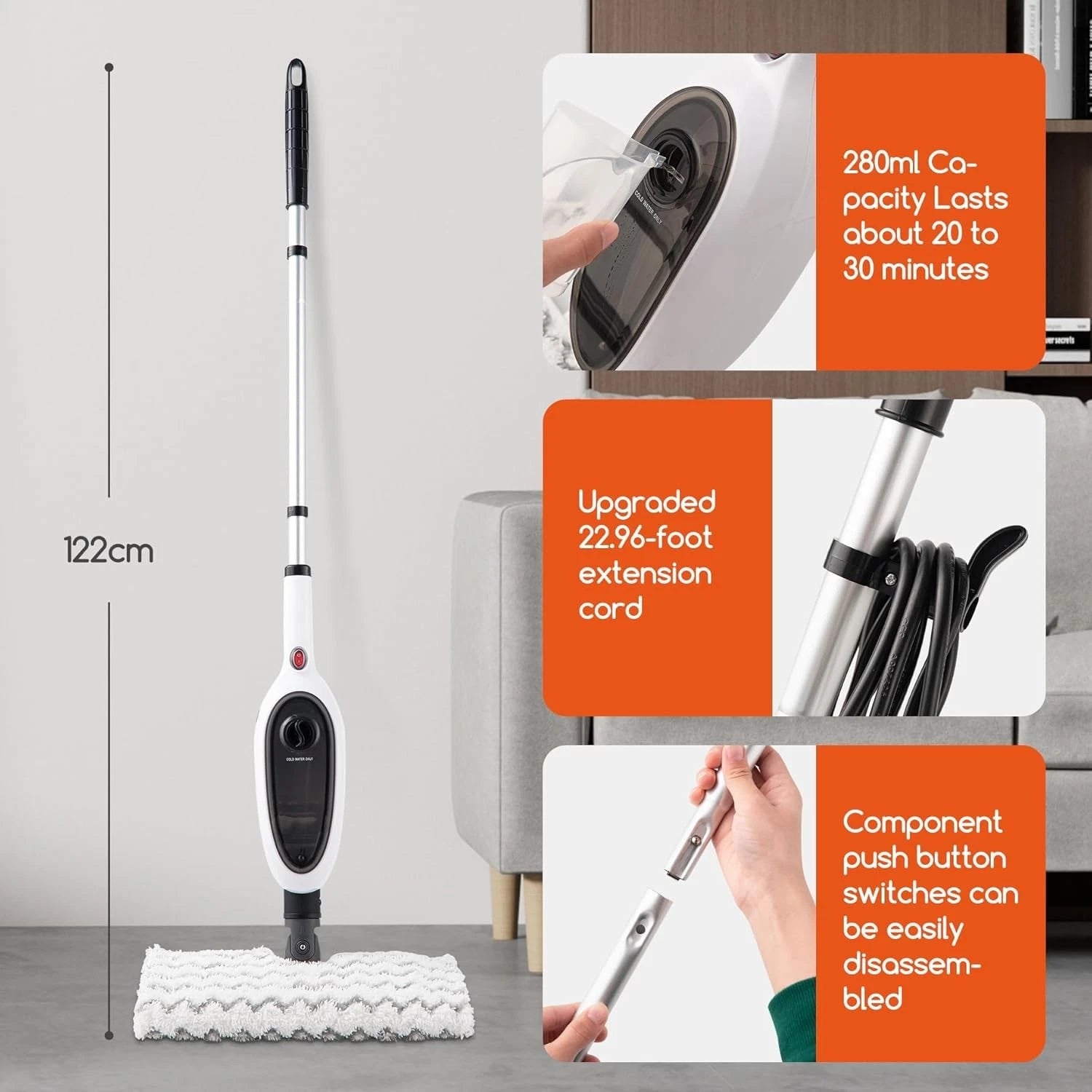 Steam mop, specially designed for floor cleaning 07FC0E-D4 - KOEEK