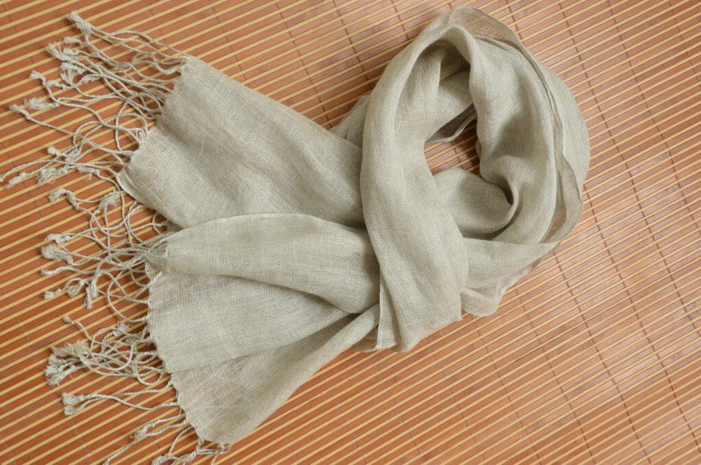 Mens  Flax Linen Natural Soft Scarf Breathable Banadana Neckerchief Shawl 07FC0E-D4 - KOEEK