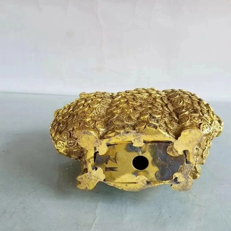 6.2'' Exquisitely Chinese Brass Fortune Good Luck Sheep Feng Shui Ornaments 07FC0E-D4 - KOEEK