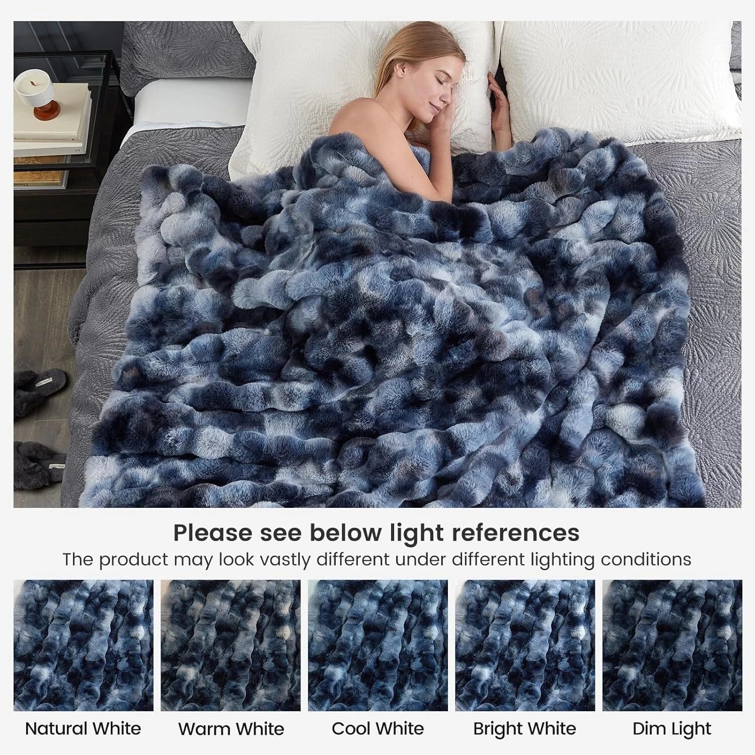 Artificial Wool Carpet for Sofa, Sofa, Shaggy Pile Thick Bubble Blanket 07FC0E-D4 - KOEEK