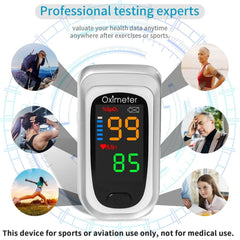 new Pulse Oximeter Fingertip, Heart Rate Monitor with Large LED Black-Silver 07FC0E-D4 - KOEEK