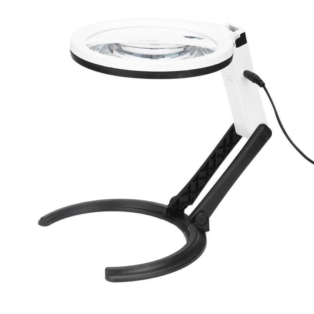 new 130mm Thick Table Magnifier Lighted Magnifying Lamp Magnifier Lamp US Plug HGF koeek - KOEEK